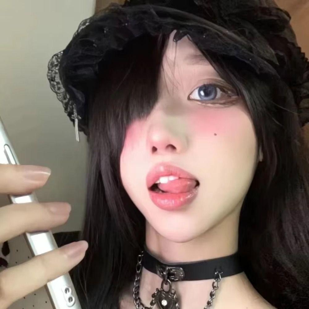 Cool Black Y2K Hat Girl Double Layer Lace Outdoor Sun Hat Versatile Lace Beret Caps  Women Ladies