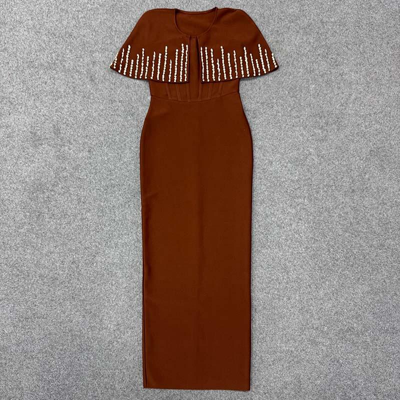 Europäisches & Amerikanisches Elegantes Damen-Strassschal-Schmal geschnittenes Bandage-Abendkleid