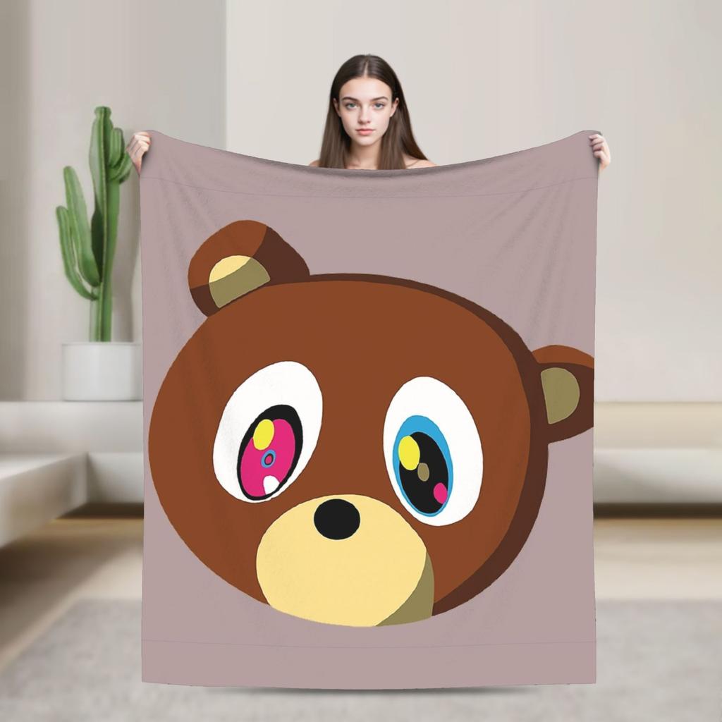 Kanye West Stretched Meme Warm Soft Blanket  Travel Plush Throw Blanket Novelty Bedroom Flannel Bedspread Sofa Bed Cover