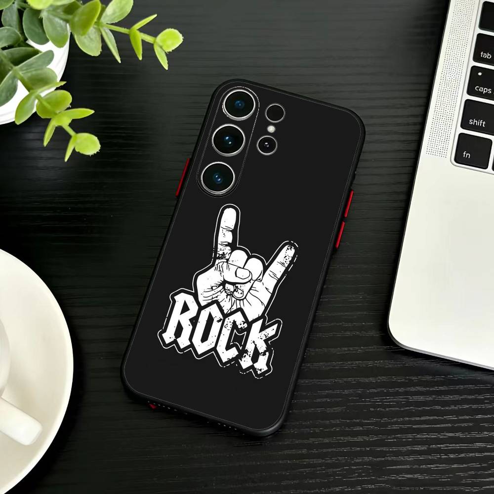 ROCKSTAR Phone Case For Samsung S26,S25,S24,S23,S22,S30,S21,Ultra,Plus,FE 5G Black Soft Cover