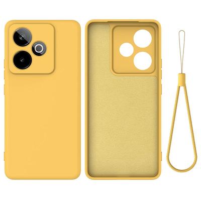 Luxury Liquid Silicone Case for Realme GT 7 Shockproof Matte Soft Bumper Lanyard Phone Cover for Realme GT 7T