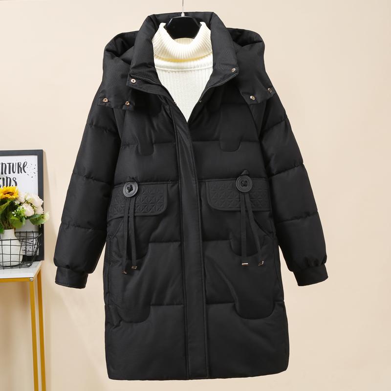 Haină de iarnă la modă pentru femei Parka lungă cu glugă groasă îmbrăcăminte exterioară caldă jachete damă