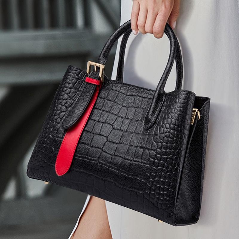 RanHuang New 2026 Women's Fashi Handbags High Quality Genuine Leather Shoulder Bags Ladies Luxury Tote Bags Alligator Handbags