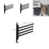 Modern Plastic Adhesive Hook Rack With Rotating Towel Bar For Bathroom And Dorm Use
