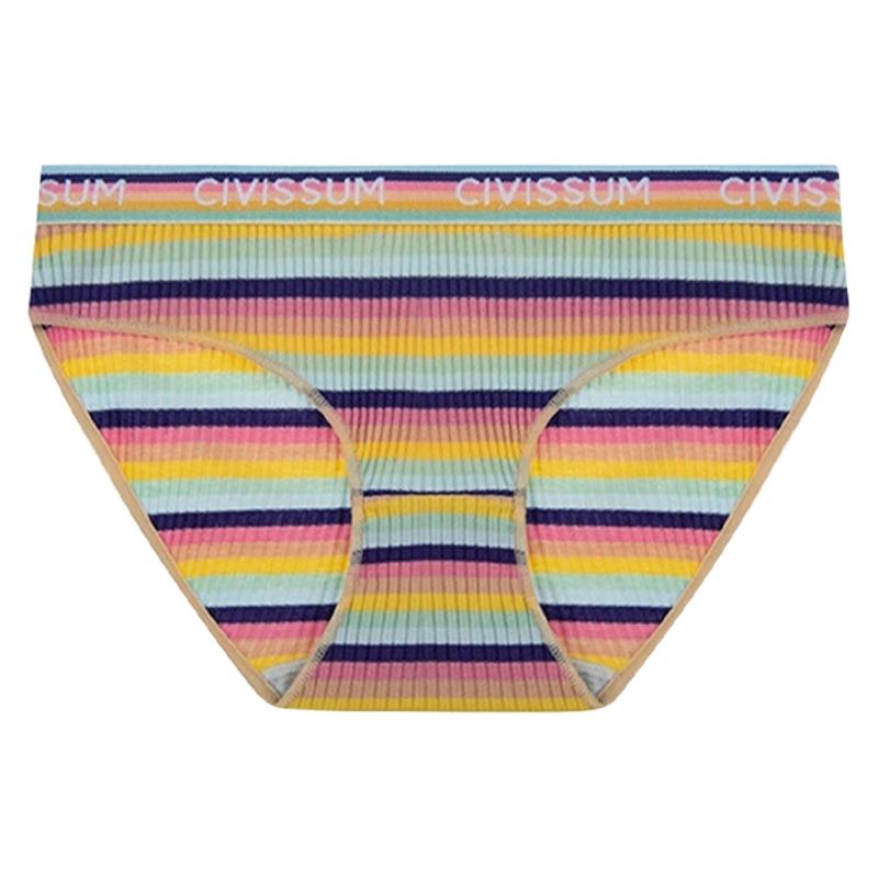 

Женские трусики с низкой посадкой, цветные в полоску, удобные брифы 2XL