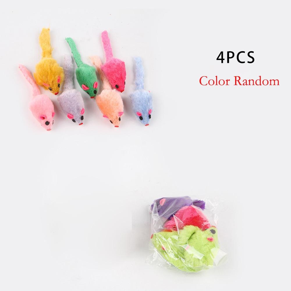 4/16/32/48PCS Bite Resistance False Mouse Pet Cat Simulation Color Kitten Cat Toy Cat Funny Playing Indoor Cat Game Supplies