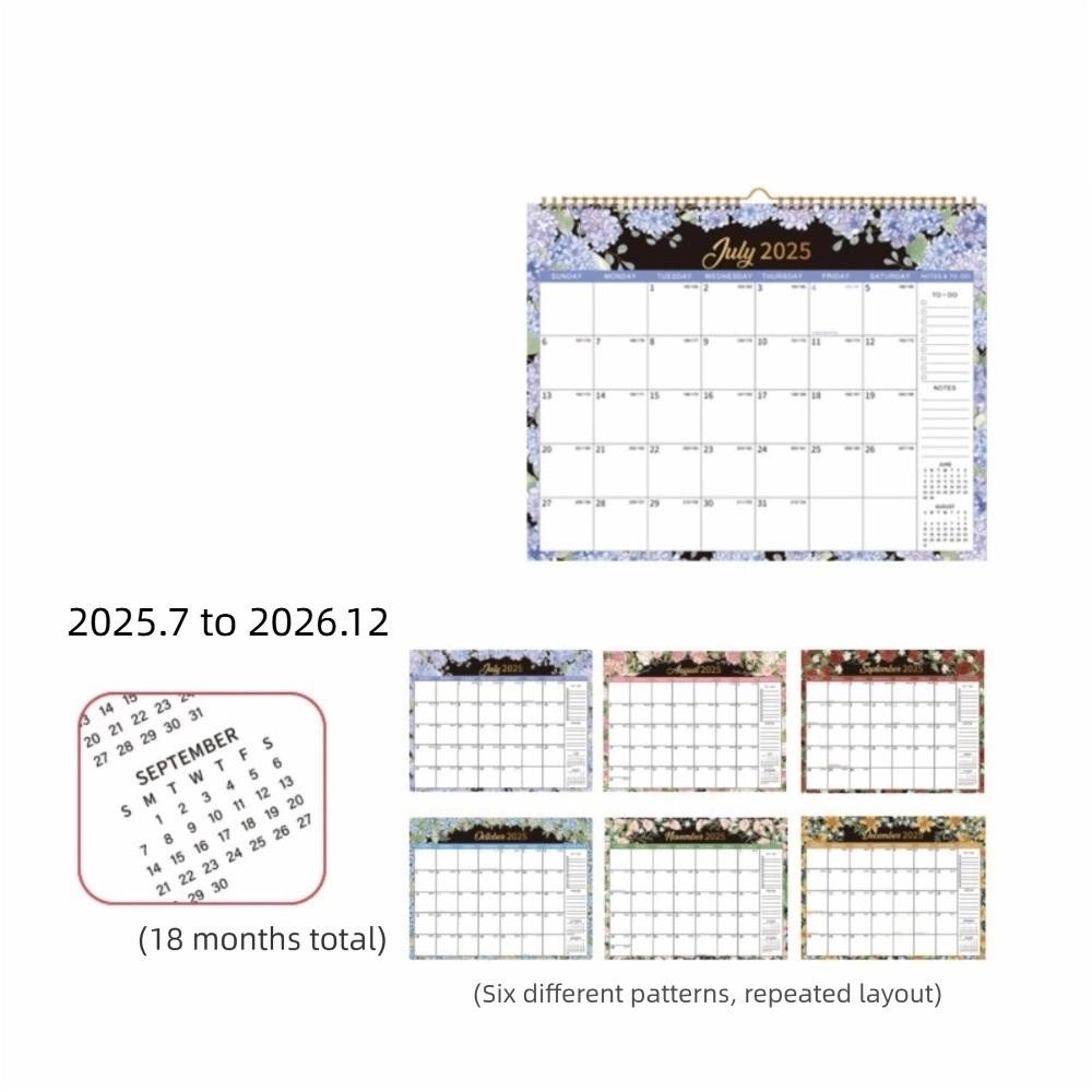 Creative Coil Calendar Spacious 18-Month Calendar Durable Hanging Calendar  Wall Mount