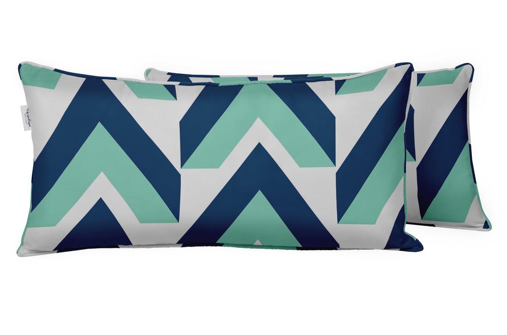 Vargottam Indoor Outdoor Polyester Fabric Lumbar Pillow Cover With Insert, All-Weather Waterproof Rectangular Cushion for Patio Furniture