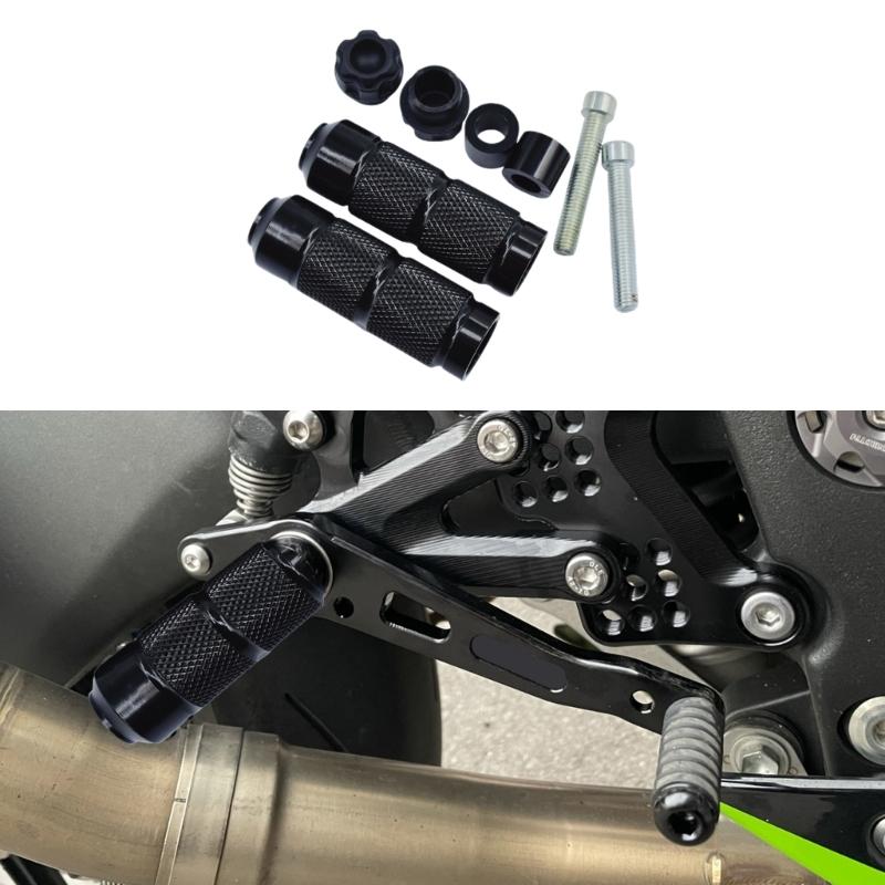 Aluminum Motorcycle Footpegs Rearset Foot Rest Peg Pedal with Nonslip Surfaces & Comfortable Grip for Enhanced Stability