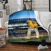 Dynamic Football Stars printed flannel breathable and warm blanket, a stylish home gift, suitable for home, office and bedspread use. 15a144