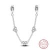 Real 925 Silver Stars & Moon Sunflower Safety Chains Spacer Beads Charms Fit Qikaola 925 Bracelets DIY Jewelry