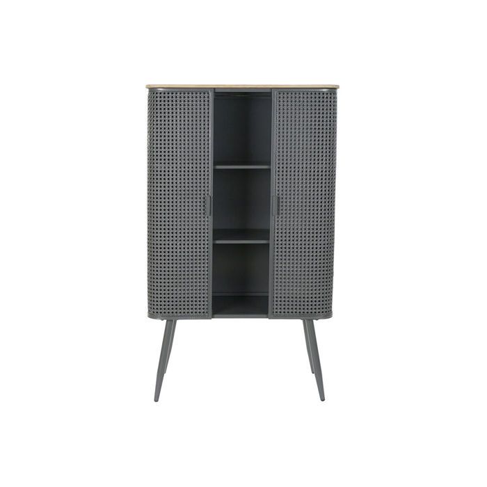 Étagère - DKD Home Decor - 2 étages - Métal et bois - Gris/naturel - Meuble de salon