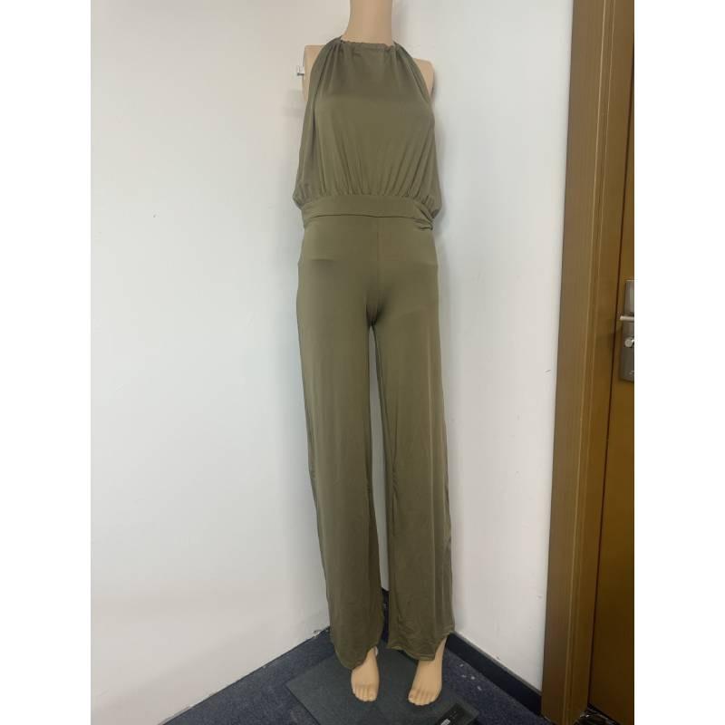 Streetwear-Jumpsuit für Damen mit Patchwork-Design und High-Waist-Passform