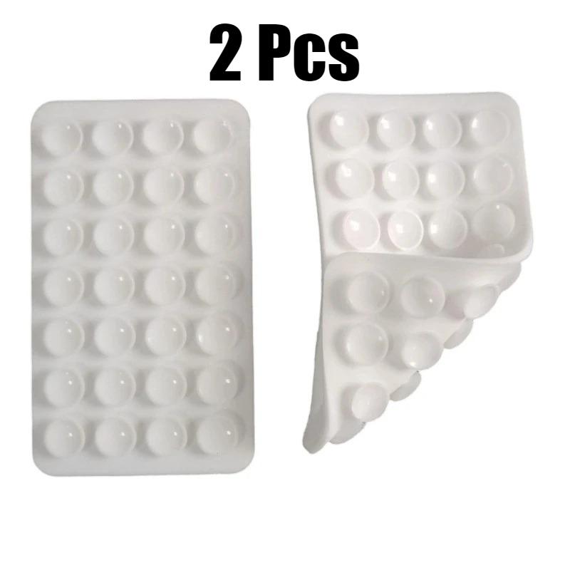 1/2Pcs New Mobile Phone Suction Cup Adhesive Pad Dual Side Silicone Backed Sucker Pad Storage Car Mounted Bracket Wall Stand