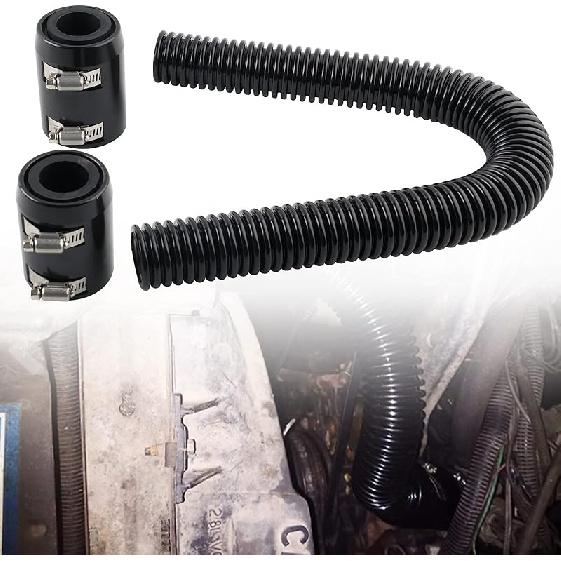 Universal 24" Flexible Radiator Hose Stainless Steel Universal Water Hoses Adapter Coolant Radiator Hose Kit Could be Used with 1-1/4", 1-1/2",