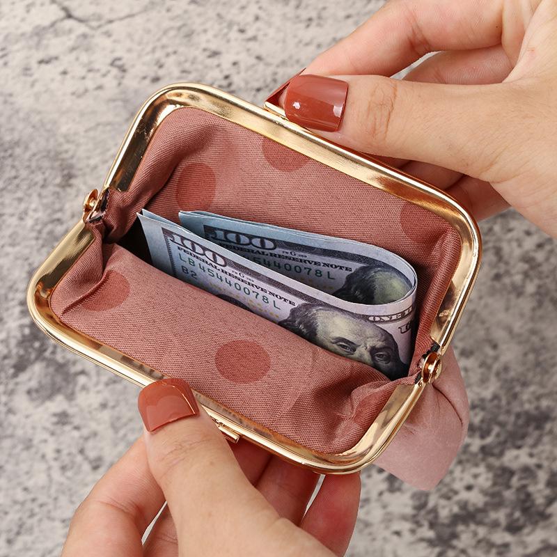 2023 Retro Candy Color Ladies Coin Purse & Short Wallet with Clasp