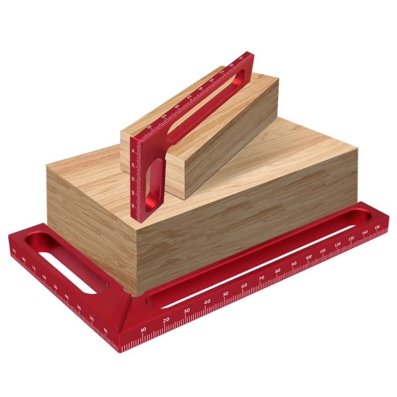 Carpenter Square, L Square Right Angles Ruler,Small Pocket Aluminum Square Ruler Woodworking Height Gauges Measuring Tool