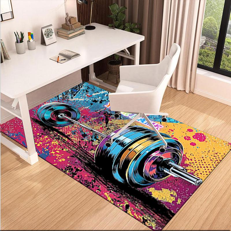 1PC Custom Name "Pop Art Fitness Motivation" Theme Floor Mat Ideal for Living Room, Game Rooms, Office, Bedroom,Floor Mat Playful Design