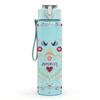 1PC Lace Heart Bow Romantic Vintage Pattern 750ml Color Plastic Sports Water Bottle Leakproof Flip Straw Lid Suitable for Sports Office Home Use