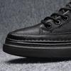 Men's Loafers Black Fashion Casual Leather Shoes Mens Walking Lace Up Comfortable Flat Sneakers Work Shoes