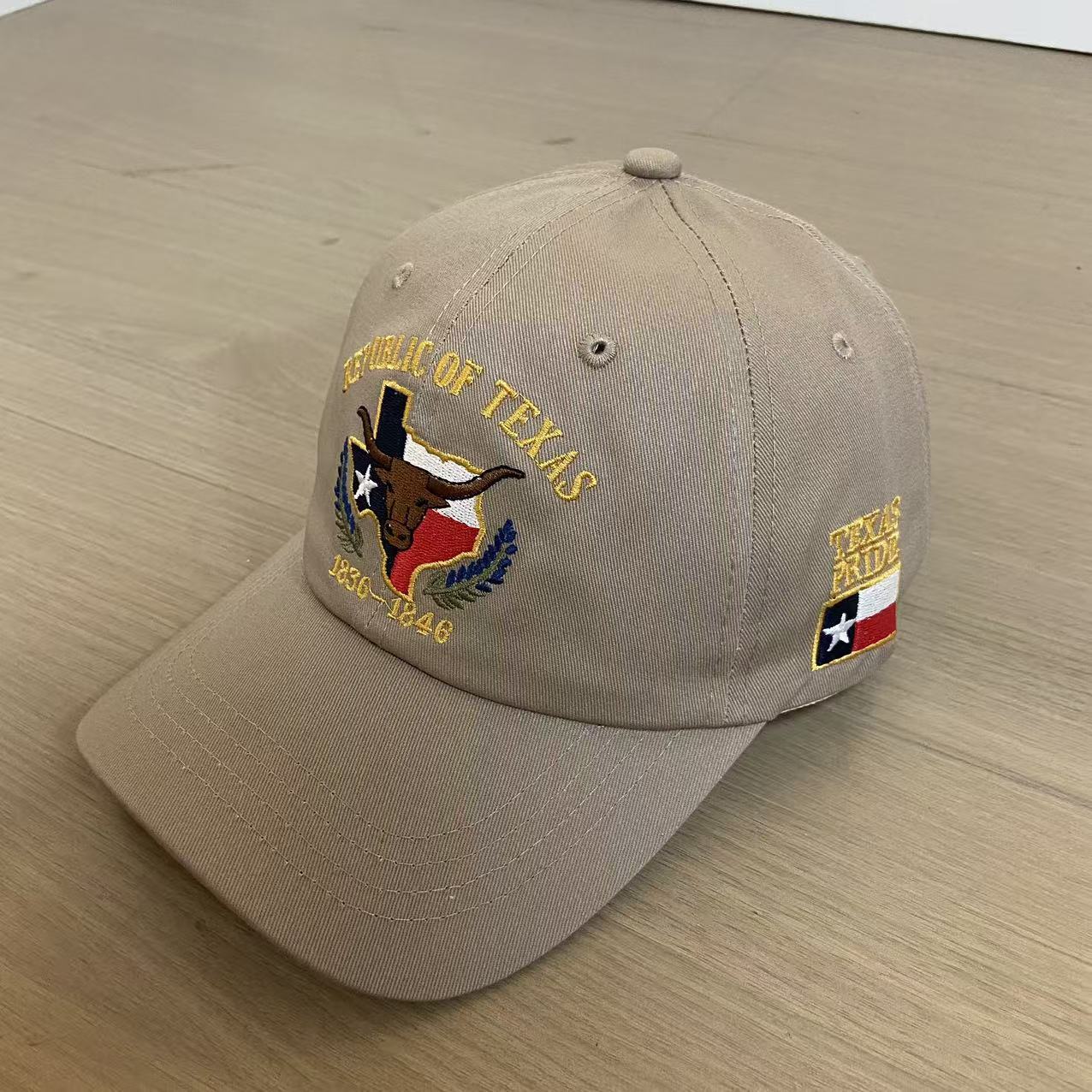 Eine gewaschene Retro-Baseballkappe mit reinem Aufdruck, mit amerikanischer 250-jähriger Jubiläumsmütze für Herren, Republik Texas LKW gray
