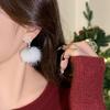 Silver Snowflake Pearl Pompon Earrings - Retro, Versatile, Niche Design
