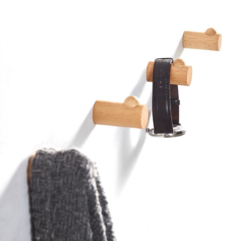 Věšák na oblečení z přírodního dřeva Nástěnný háček na kabáty Dekorativní držák na klíče Věšák na klobouky, šály, kabelky Úložný věšák Koupelnová police
