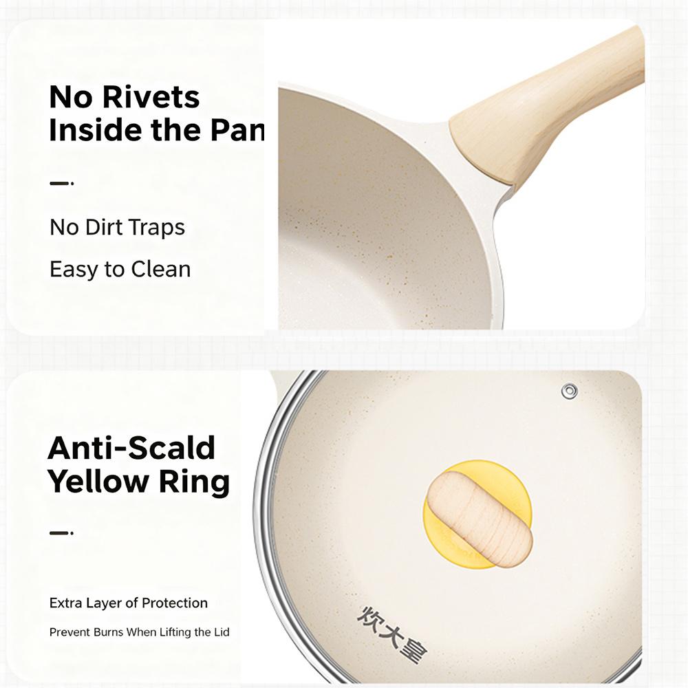 COOKER KING Non Dirty Pan, Non Stick Pan, Flat Bottomed Pan, Frying PanVegetable Frying Induction Cooker, Gas Stove Applicable