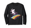 Rainbow Unicorn Bicycle Rainbow Rider Friends Motif Long-Sleeve T-Shirt