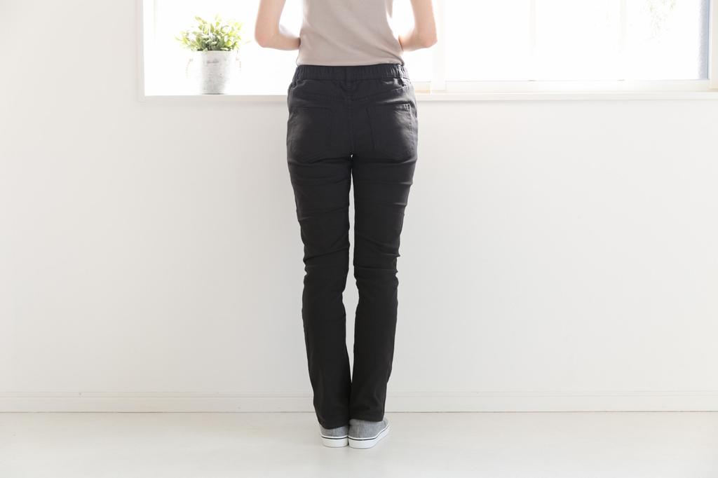 Aspersio Elastic Waist Twill Skinny Stretch Beautiful and Plus Sizes Cotton Sarouel Elastic Cropped Straight Cargo Black Women's Pants, Cotton, 100%