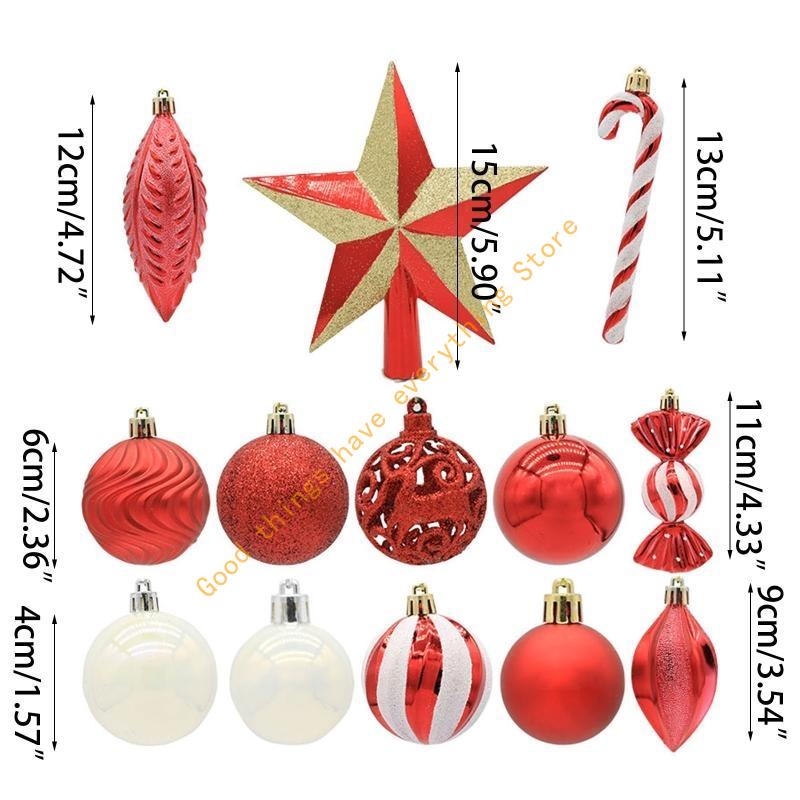 Christmas Balls Set of 40 Plastic Sphere Ornaments Hanging Crafts Decor 55KF