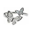 Niche light luxury double butterfly Korean ins temperament ring starfish fish tail pearl ocean wind ring summer accessories
