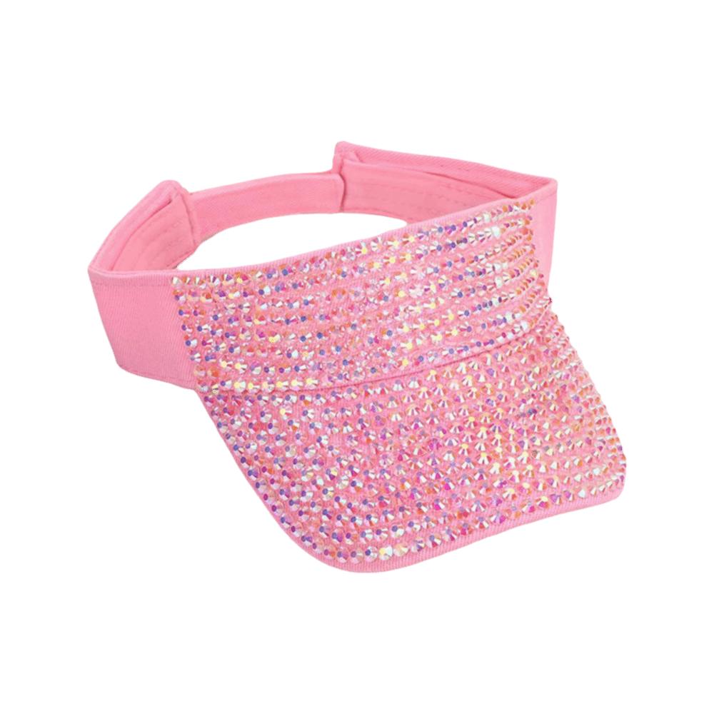 Casual Rhinestone Women Hats Empty Top Adjustable Baseball Cap Beach Cap Summer Spring розовый
