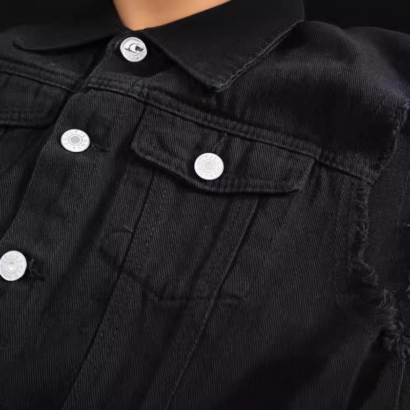 Odzież męska, Denim, Kamizelka, Czarny, Casual, Kamizelka