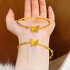 Silk Flower Butterfly Wrap Bracelet Women's Niche Light Luxury Bracelet Chain Bracelet