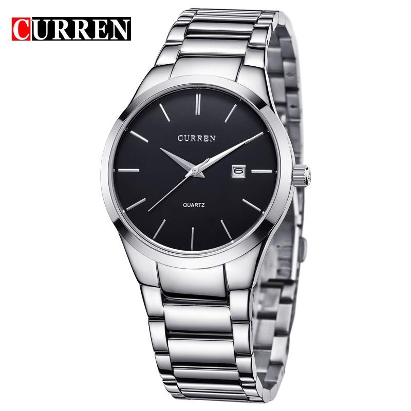 CURREN Men's Waterproof Watch Business Casual Fashion Calendar Steel Strap