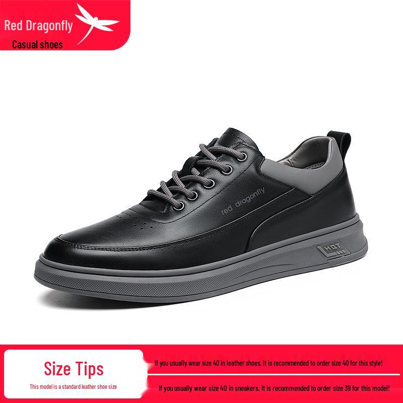 Red Dragonfly Men s Spring 2025 Genuine Leather Waterproof Casual Sneakers 44