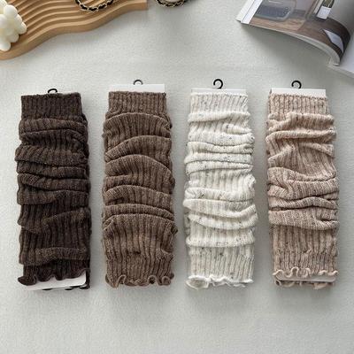Herbst & Winter Schlankmachende Woll-Kniehohe Baggy Beinwärmer in Maillard-Farben - Weiße JK Stiefelüberzieher