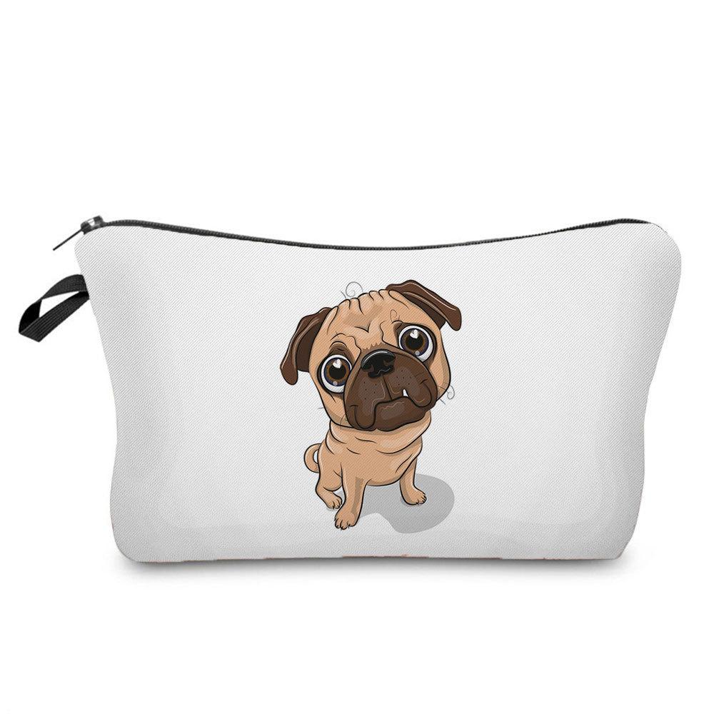 Women Dog Print Cosmetic Bag Toiletries Organize Travel Storage Case 6420