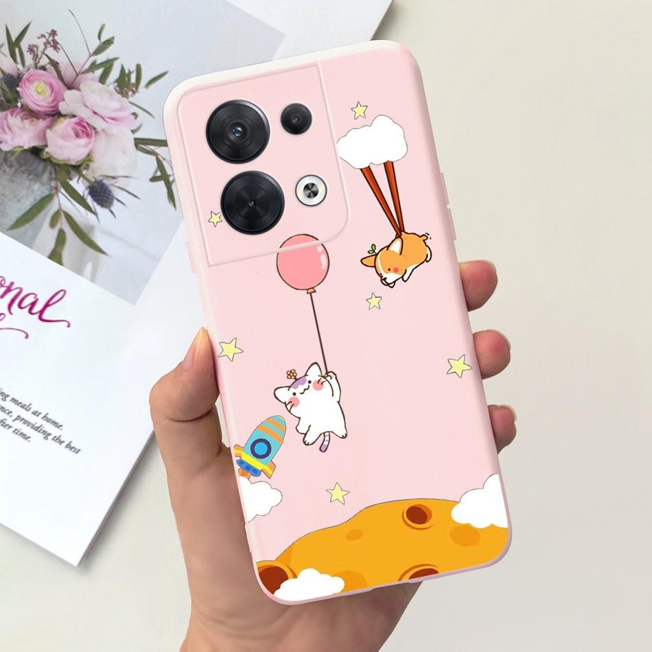 For OPPO Reno8 CPH2359 Case Reno8 Pro CPH2357 Reno 8 8Pro 5G Lovely Cartoon Candy Color Soft Silicone TPU Phone Back Cover