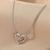 Twisted Hollow Open Heart Minimalist Box Chain Pendant Women Clavicle Necklace