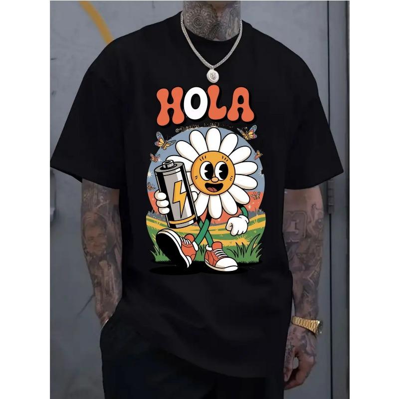 

Европейские размеры Мужская повседневная спортивная рубашка с коротким рукавом, Модный 2D-принт, Эластичная и удобная S чёрный