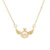 Women Fashion Sweet Angel Wing Zircon Pendant Simple Clavicle Necklace