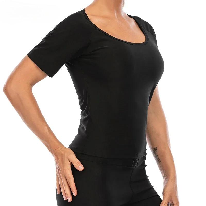 Vensslim Body Shaper Sauna Suits Sweat Slimming Waist Trainer Corset Long Sleeve Fat Burn Shirt Women Workout Tummy Control Tops