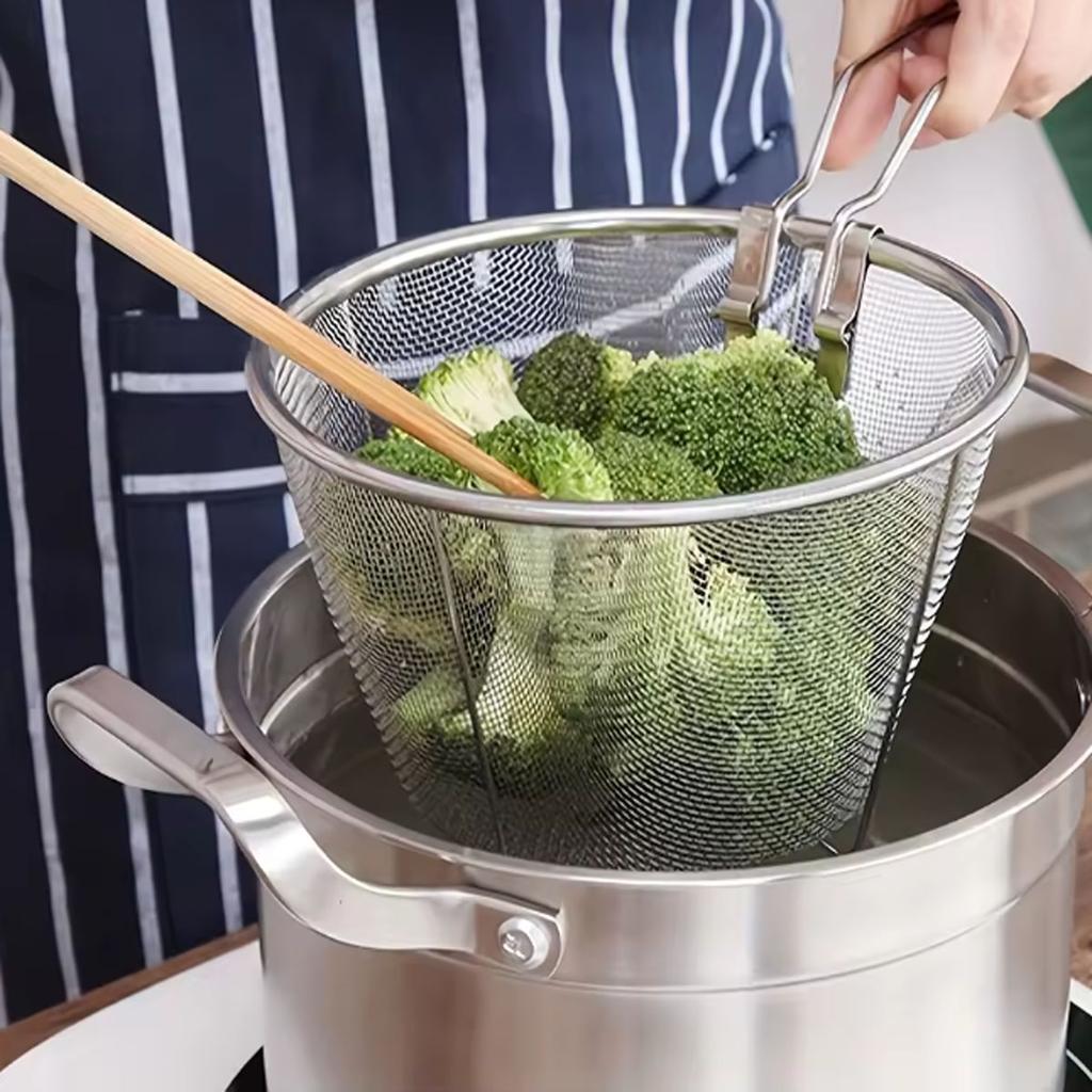 1pc-Deep Fried Mesh Strainer Lo Mein Scoop Deep Fried Mesh Deep Fried Basket Deep Fried French Fries Kitchen Folding