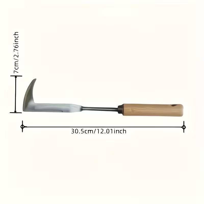 Инструмент для удаления сорняков из щелей, прочный садовый удалитель сорняков с деревянной ручкой и металлической лопаткой для патио, подъездной дорожки, мощения и газона