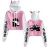 Jujutsu Kaisen Women's Cropped Anime Hooded Sweatshirt - Trendy Loose Fit, Spring/Autumn.