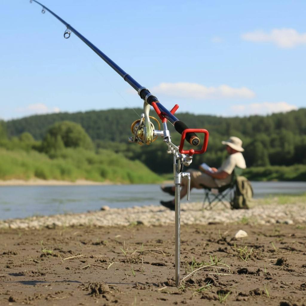 Stainless Steel Fishing Pole Holder Long-Lasting Stainless Steel Rod Holder Fishing Pole Spike Stand Adjustable Shore Casting