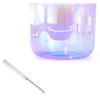 432Hz Clear Gradient Purple Alchemy Sound Bowl, Crystal Singing Bowl for Yoga Meditation and Sound Healing, Quartz Chakra Bowl with Free Acrylic Strik