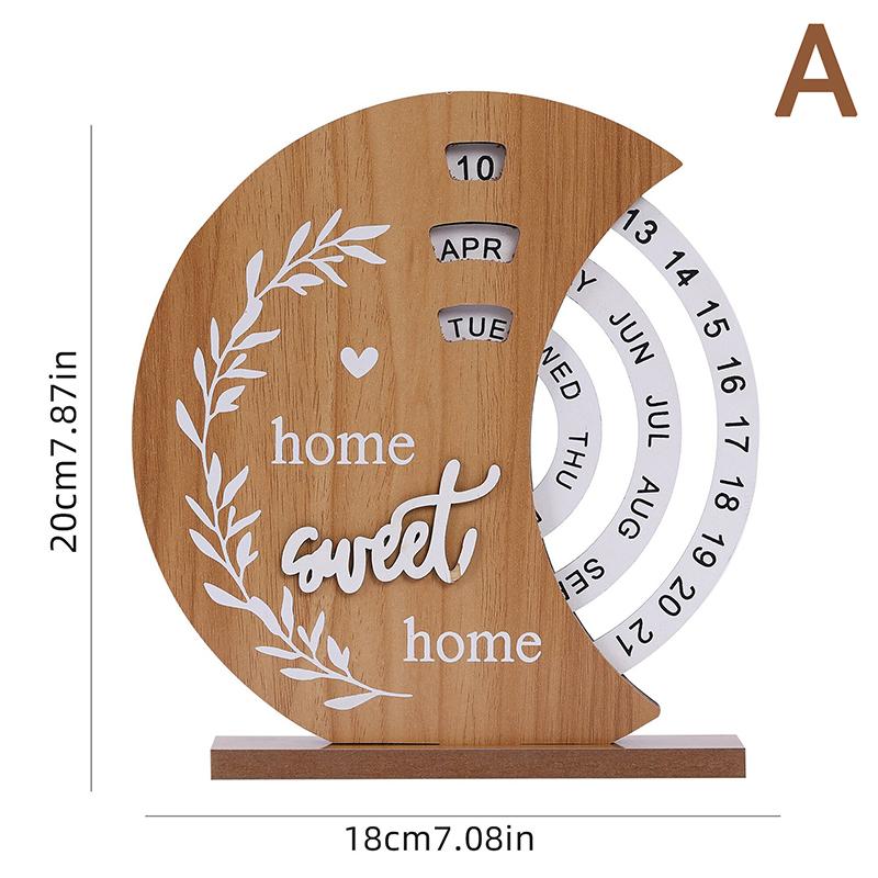 

Творческий деревянный календарь вечный календарь 2025 деревенский ручной вращающийся вечный календарь для классной комнаты украшение дома